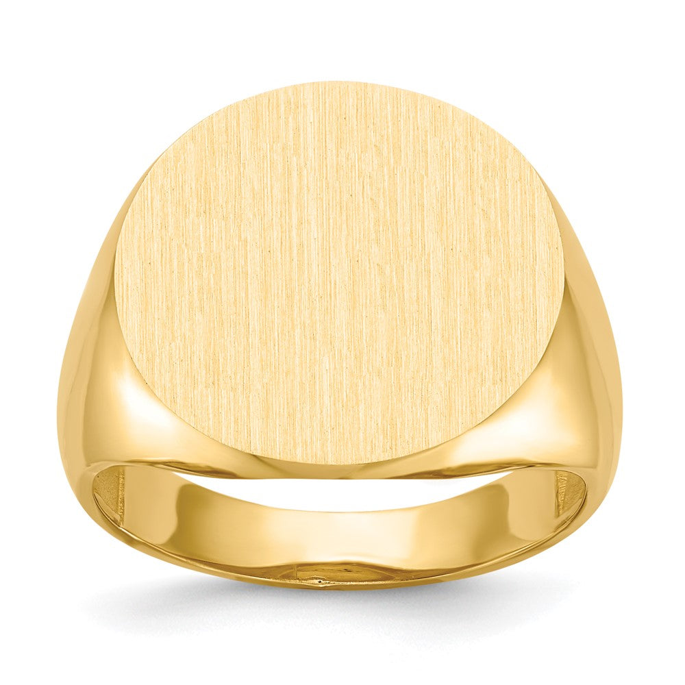 14K Gelbgold 17,5x18,0mm Herren-Siegelring mit offener Rückseite