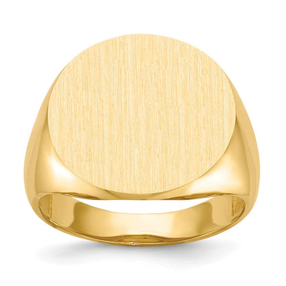 14K Gelbgold 17,5x18,0mm Herren-Siegelring mit offener Rückseite