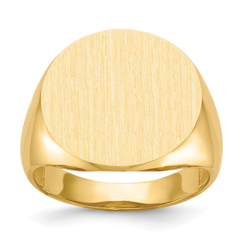 14K Gelbgold 17,5x18,0mm Herren-Siegelring mit offener Rückseite