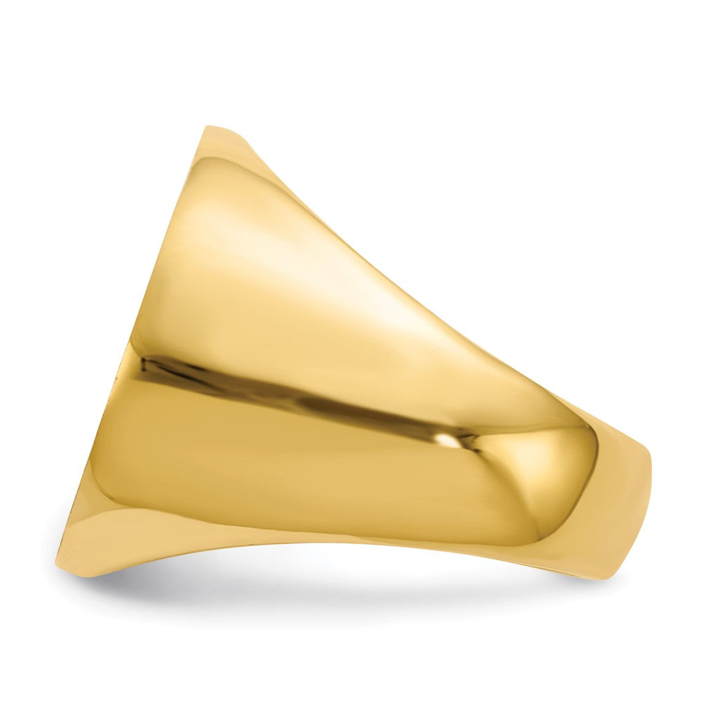 14K Gelbgold 21,0x21,5mm Herren-Siegelring mit offener Rückseite