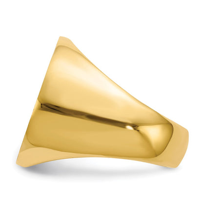 14K Gelbgold 21,0x21,5mm Herren-Siegelring mit offener Rückseite