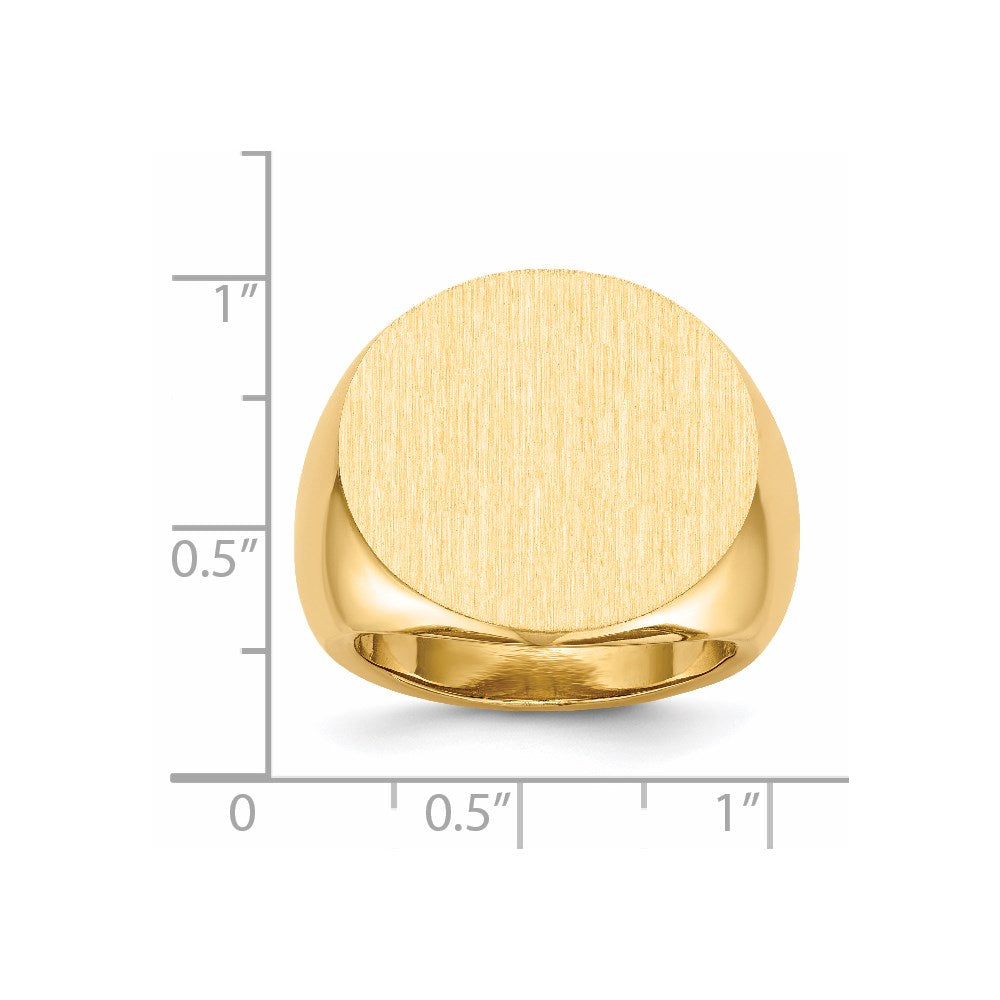 14K Gelbgold 21,0x21,5mm Herren-Siegelring mit offener Rückseite