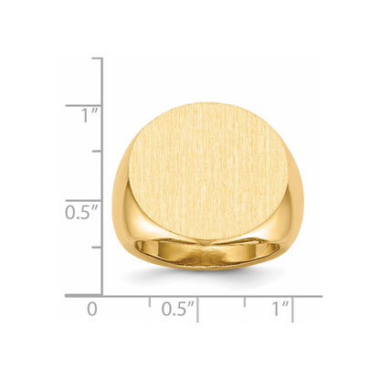 14K Gelbgold 21,0x21,5mm Herren-Siegelring mit offener Rückseite