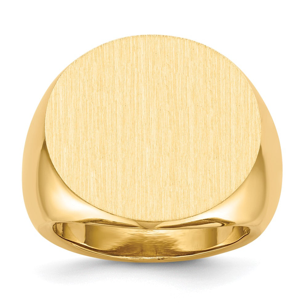 14K Gelbgold 21,0x21,5mm Herren-Siegelring mit offener Rückseite