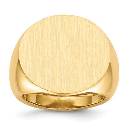 14K Gelbgold 21,0x21,5mm Herren-Siegelring mit offener Rückseite