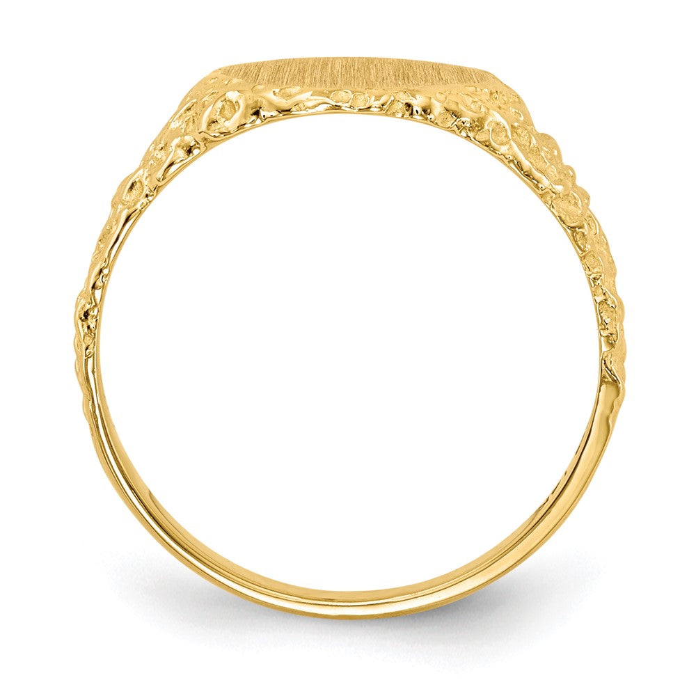 14K Gelbgold Siegelring mit geschlossener Fassung, 9,5x9,5mm
