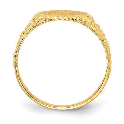 14K Gelbgold Siegelring mit geschlossener Fassung, 9,5x9,5mm