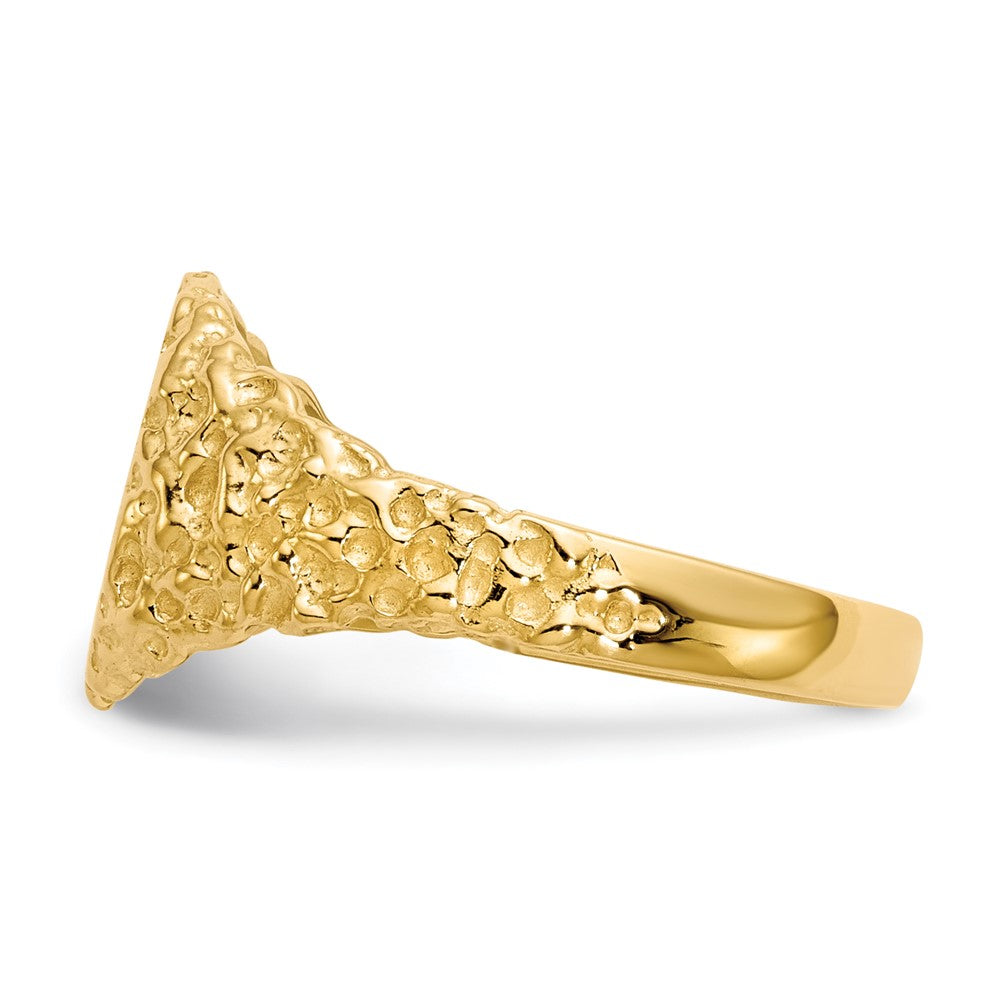 14K Gelbgold Siegelring mit geschlossener Fassung, 9,5x9,5mm