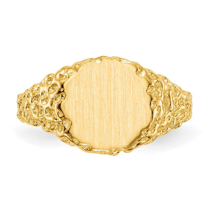 14K Gelbgold Siegelring mit geschlossener Fassung, 9,5x9,5mm