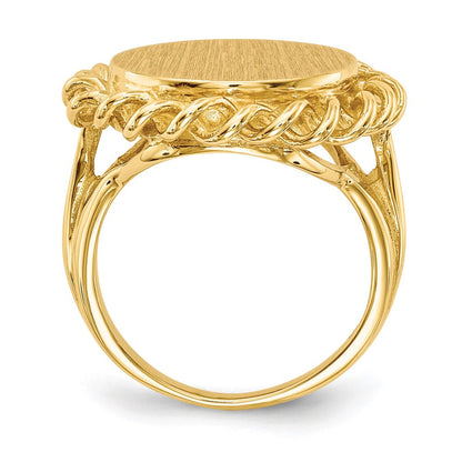 14K Gelbgold 14,5x15,0mm Siegelring mit offener Rückseite
