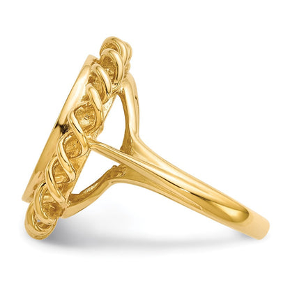 14K Gelbgold 14,5x15,0mm Siegelring mit offener Rückseite