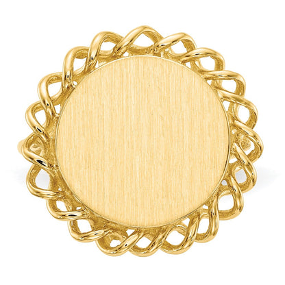 14K Gelbgold 14,5x15,0mm Siegelring mit offener Rückseite