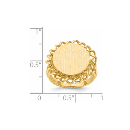 14K Gelbgold 14,5x15,0mm Siegelring mit offener Rückseite