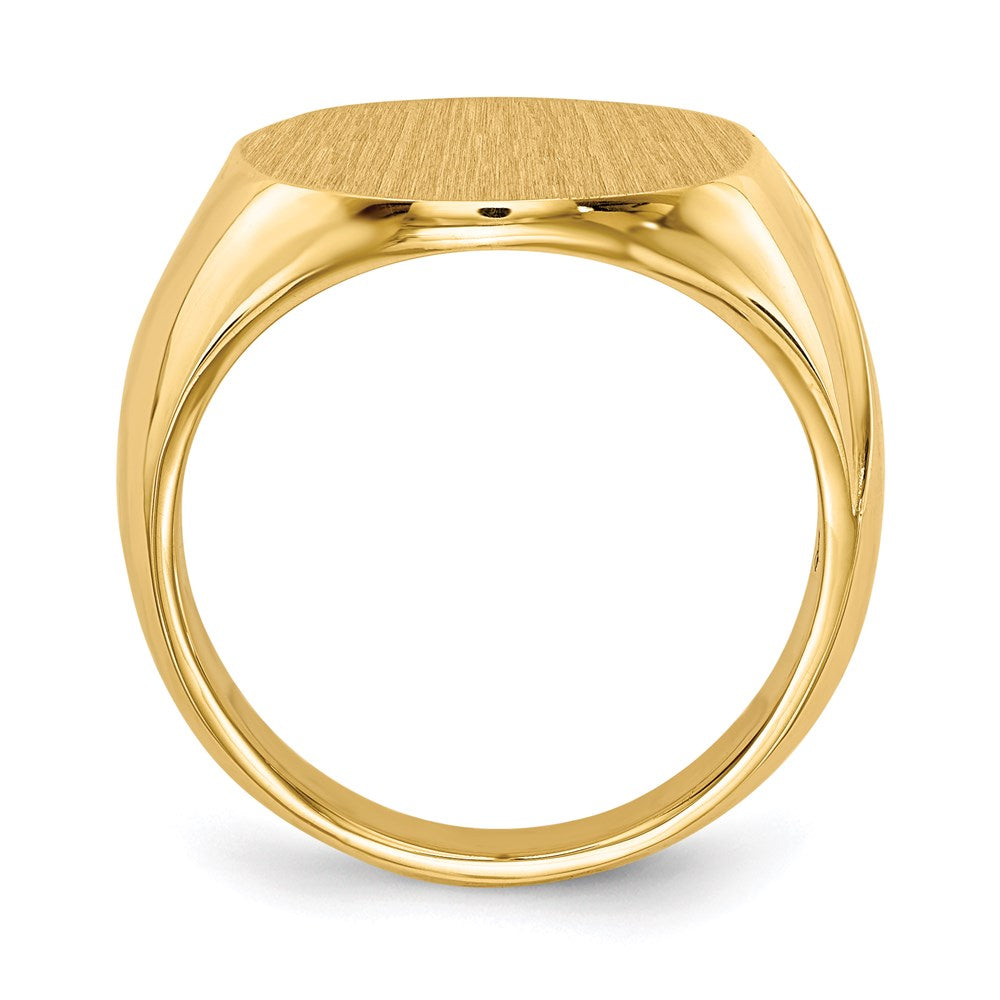 14K Gelbgold Siegelring für Herren mit geschlossener Fassung, 16,0x16,0 mm
