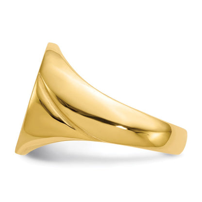 14K Gelbgold Siegelring für Herren mit geschlossener Fassung, 16,0x16,0 mm