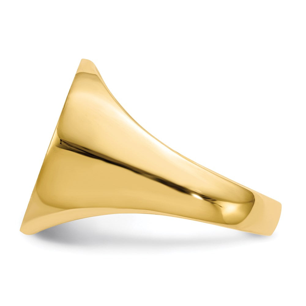 14K Gelbgold 16,5x18,0mm Herren-Siegelring mit natürlichem Diamant, geschlossene Fassung