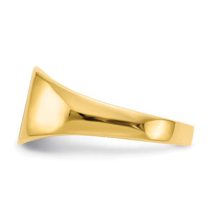 14K Gelbgold Siegelring mit geschlossener Rückseite, 8,5x9,0 mm