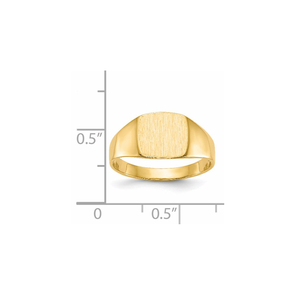 14K Gelbgold Siegelring mit geschlossener Rückseite, 8,5x9,0 mm