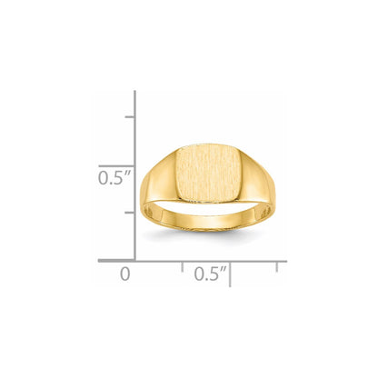 14K Gelbgold Siegelring mit geschlossener Rückseite, 8,5x9,0 mm