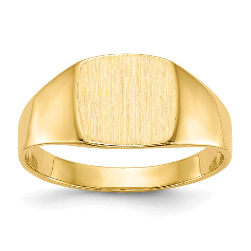 14K Gelbgold Siegelring mit geschlossener Rückseite, 8,5x9,0 mm