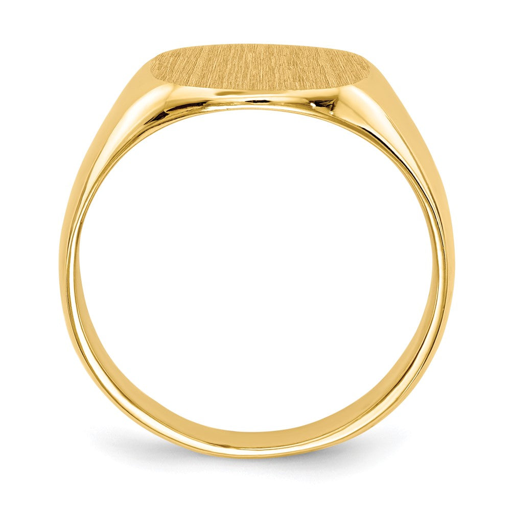 14K Gelbgold Herren-Siegelring mit geschlossenem Boden, 12,5 x 13,5 mm