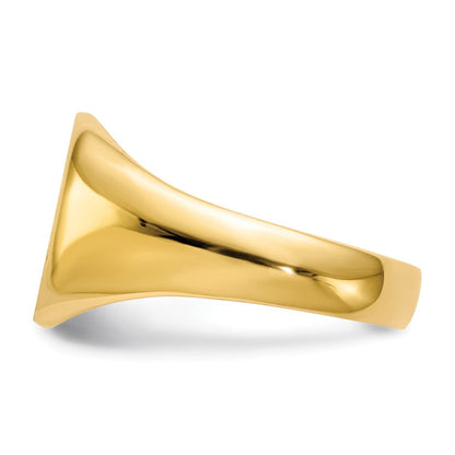 14K Gelbgold Herren-Siegelring mit geschlossenem Boden, 12,5 x 13,5 mm
