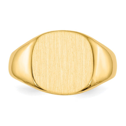 14K Gelbgold Herren-Siegelring mit geschlossenem Boden, 12,5 x 13,5 mm