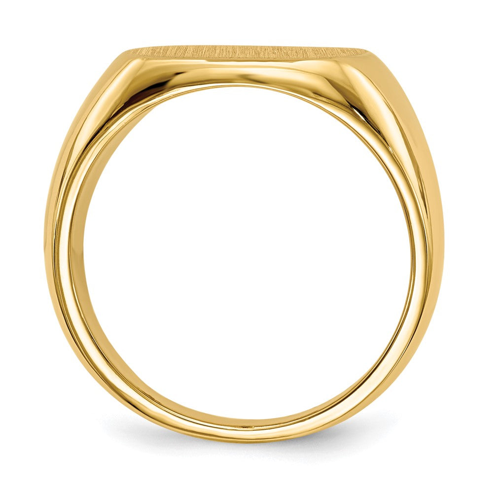 14K Gelbgold 13,5x15,0mm Herren-Siegelring mit geschlossener Rückseite