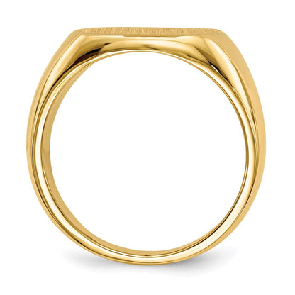 14K Gelbgold 13,5x15,0mm Herren-Siegelring mit geschlossener Rückseite