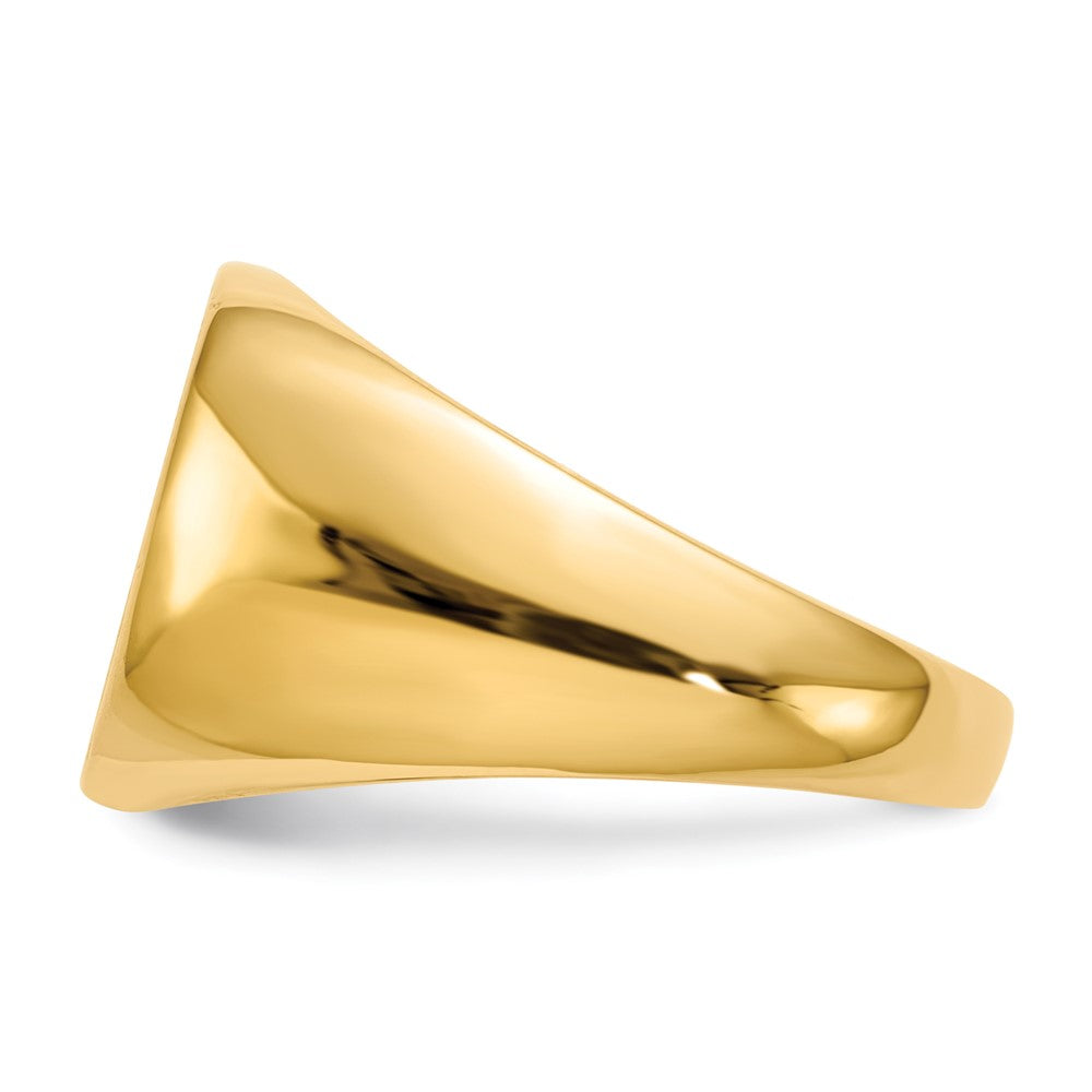 14K Gelbgold 13,5x15,0mm Herren-Siegelring mit geschlossener Rückseite