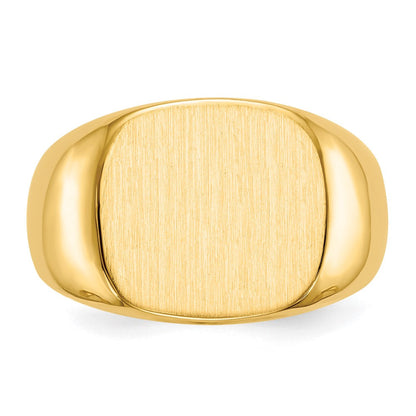 14K Gelbgold 13,5x15,0mm Herren-Siegelring mit geschlossener Rückseite