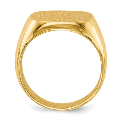 14K Gelbgold 16,0 x 17,0 mm Siegelring für Herren mit geschlossener Rückseite