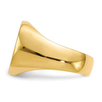 14K Gelbgold 16,0 x 17,0 mm Siegelring für Herren mit geschlossener Rückseite