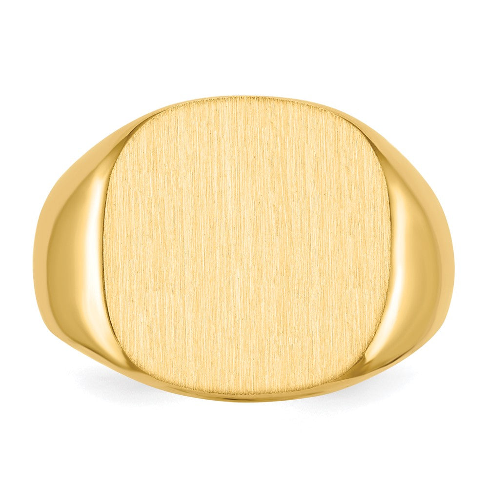 14K Gelbgold 16,0 x 17,0 mm Siegelring für Herren mit geschlossener Rückseite