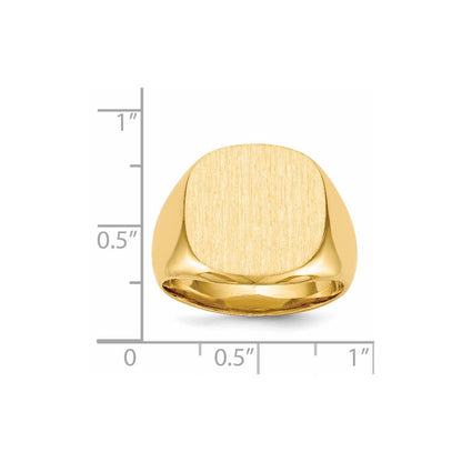 14K Gelbgold 16,0 x 17,0 mm Siegelring für Herren mit geschlossener Rückseite