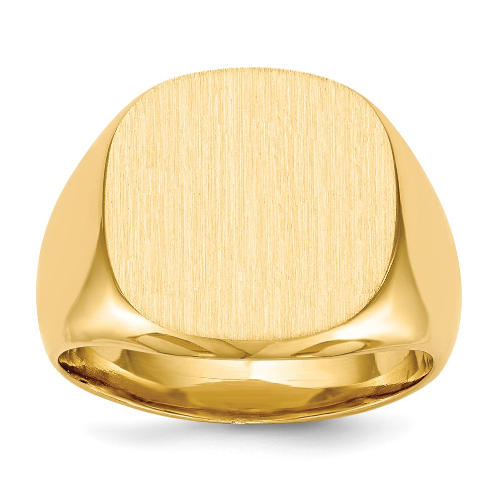 14K Gelbgold 16,0 x 17,0 mm Siegelring für Herren mit geschlossener Rückseite