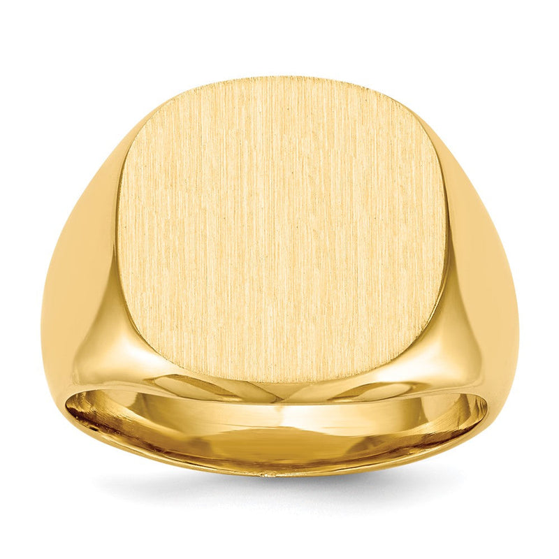 14K Gelbgold 16,0 x 17,0 mm Siegelring für Herren mit geschlossener Rückseite