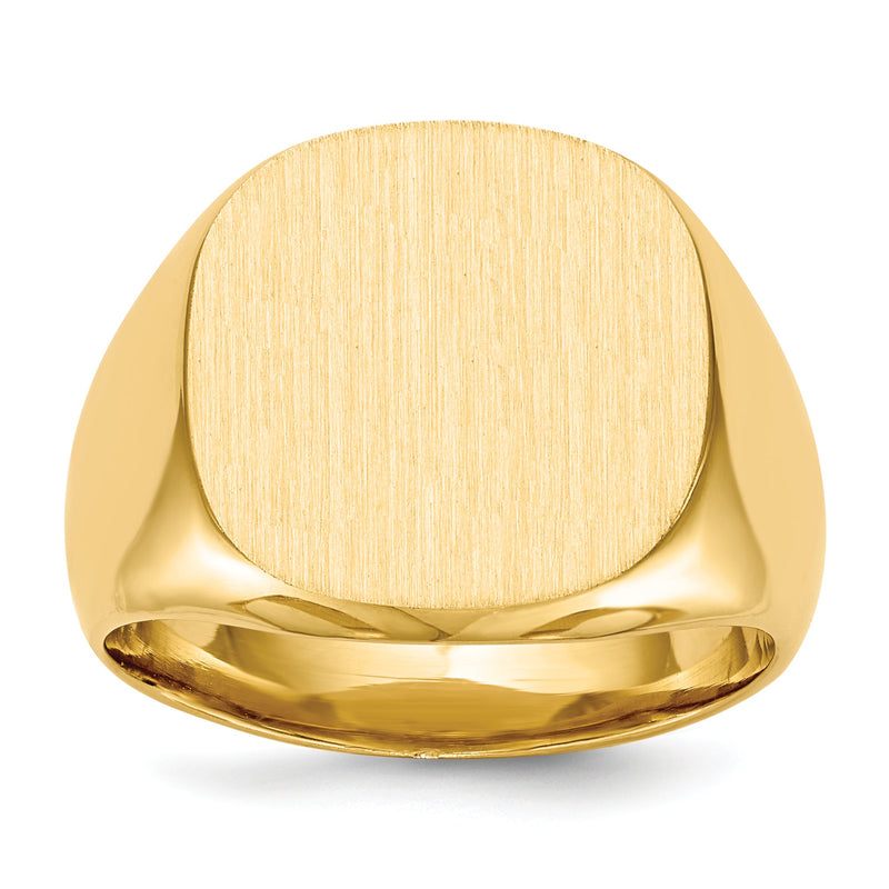 10K Gelbgold 16.0x17.0mm Geschlossen Rückseite Herren Siegel Ring