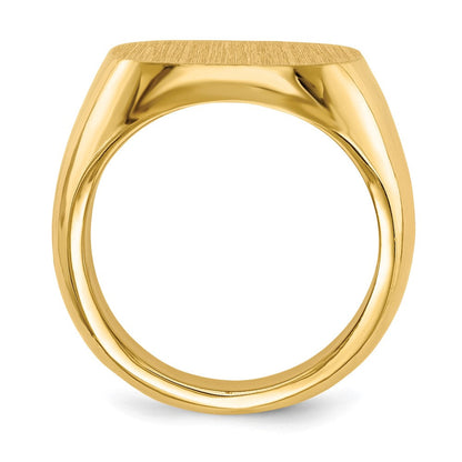14K Gelbgold Herren-Siegelring 17,0x17,0mm mit geschlossener Fassung