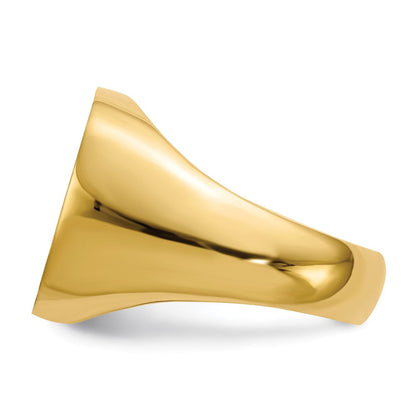 14K Gelbgold Herren-Siegelring 17,0x17,0mm mit geschlossener Fassung