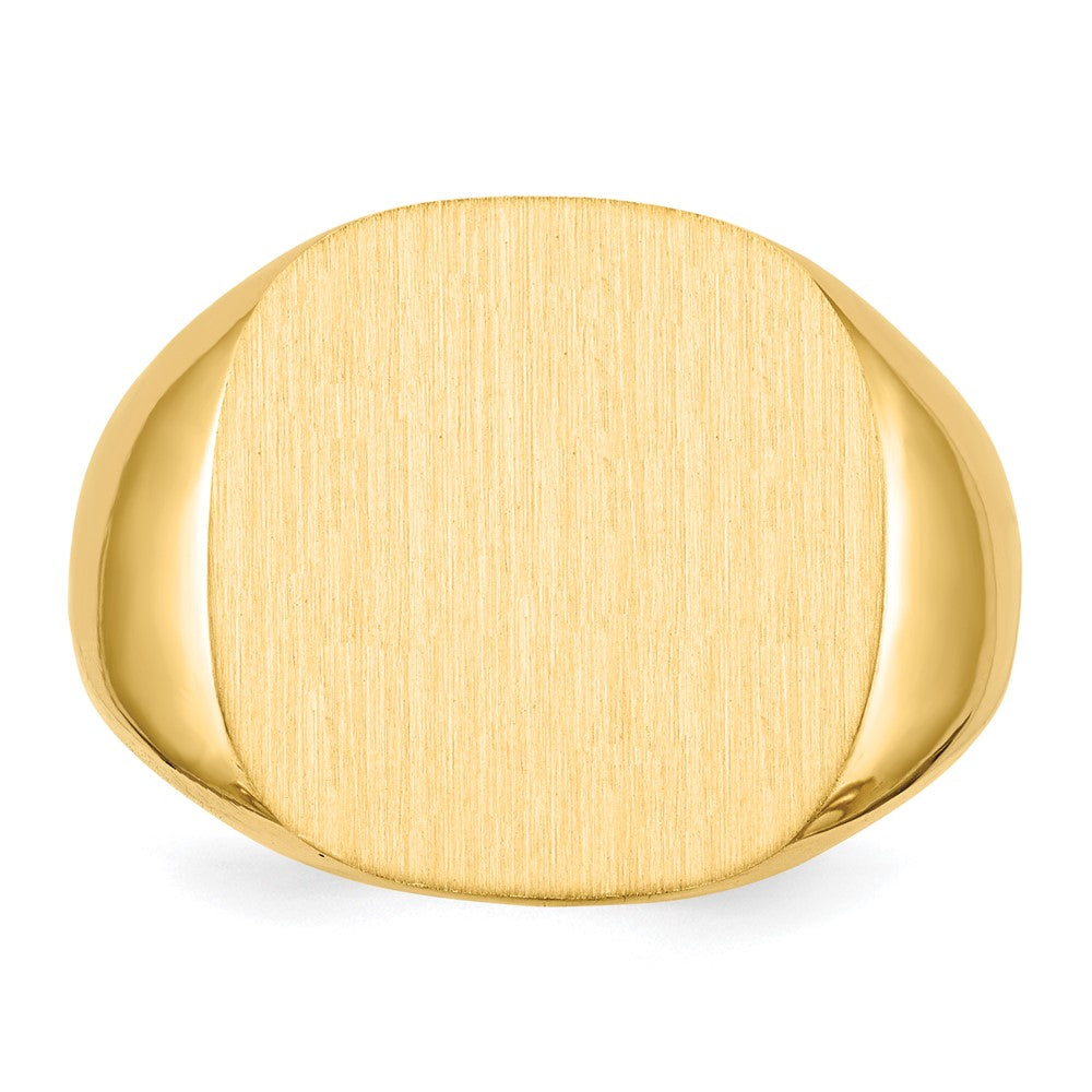 14K Gelbgold Herren-Siegelring 17,0x17,0mm mit geschlossener Fassung