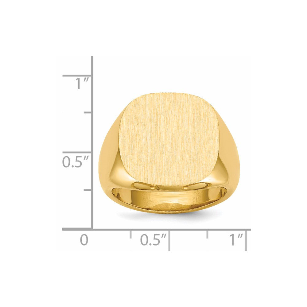 14K Gelbgold Herren-Siegelring 17,0x17,0mm mit geschlossener Fassung