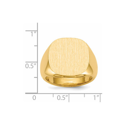 14K Gelbgold Herren-Siegelring 17,0x17,0mm mit geschlossener Fassung
