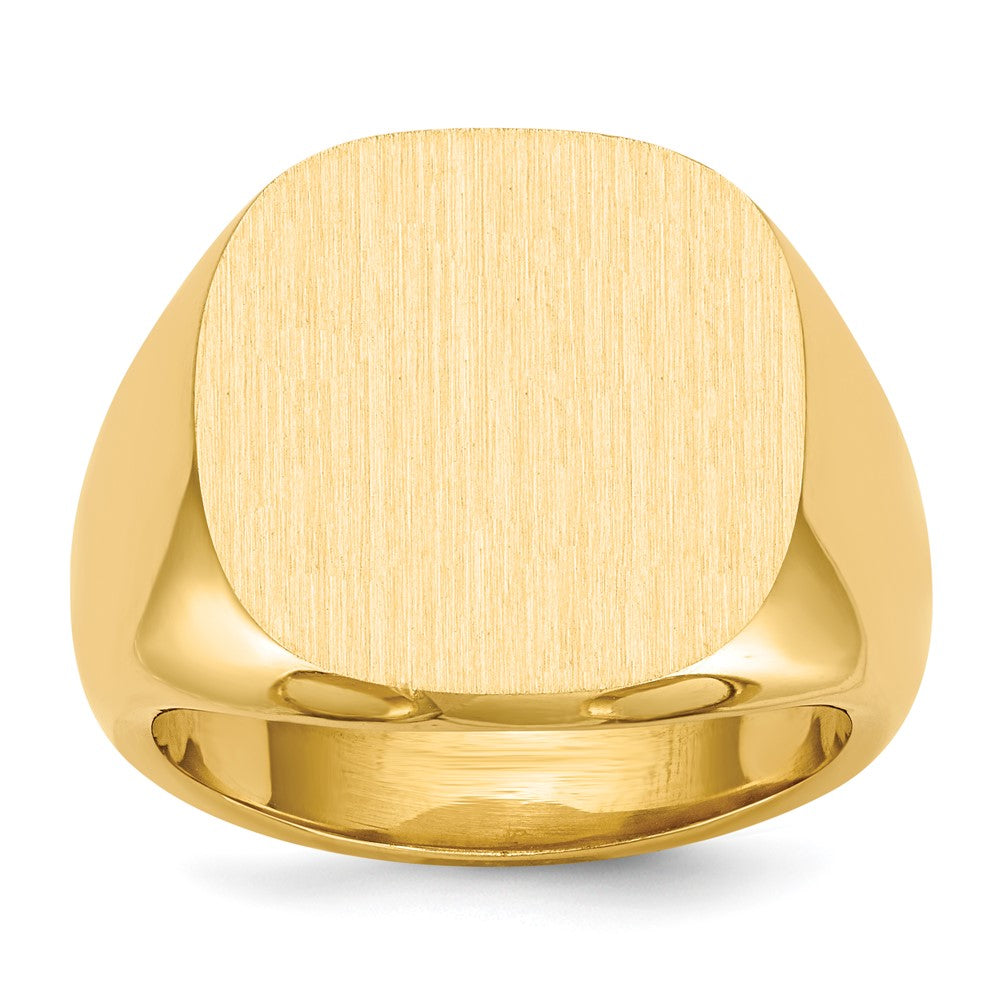 14K Gelbgold Herren-Siegelring 17,0x17,0mm mit geschlossener Fassung