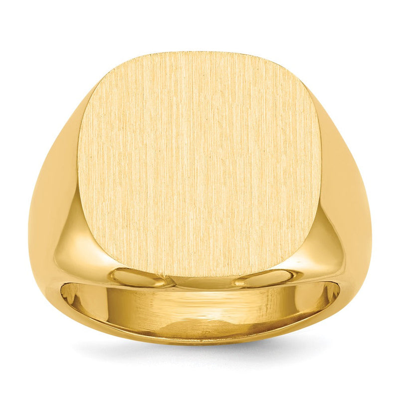 10K Gelbgold 17x17mm Geschlossen Rückseite Herren Siegel Ring
