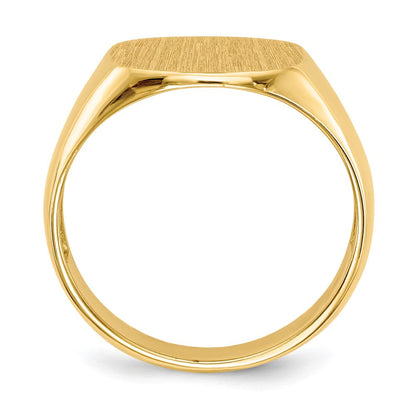 10K Gelbgold Herren-Siegelring mit offener Rückseite, 12,0 x 13,5 mm