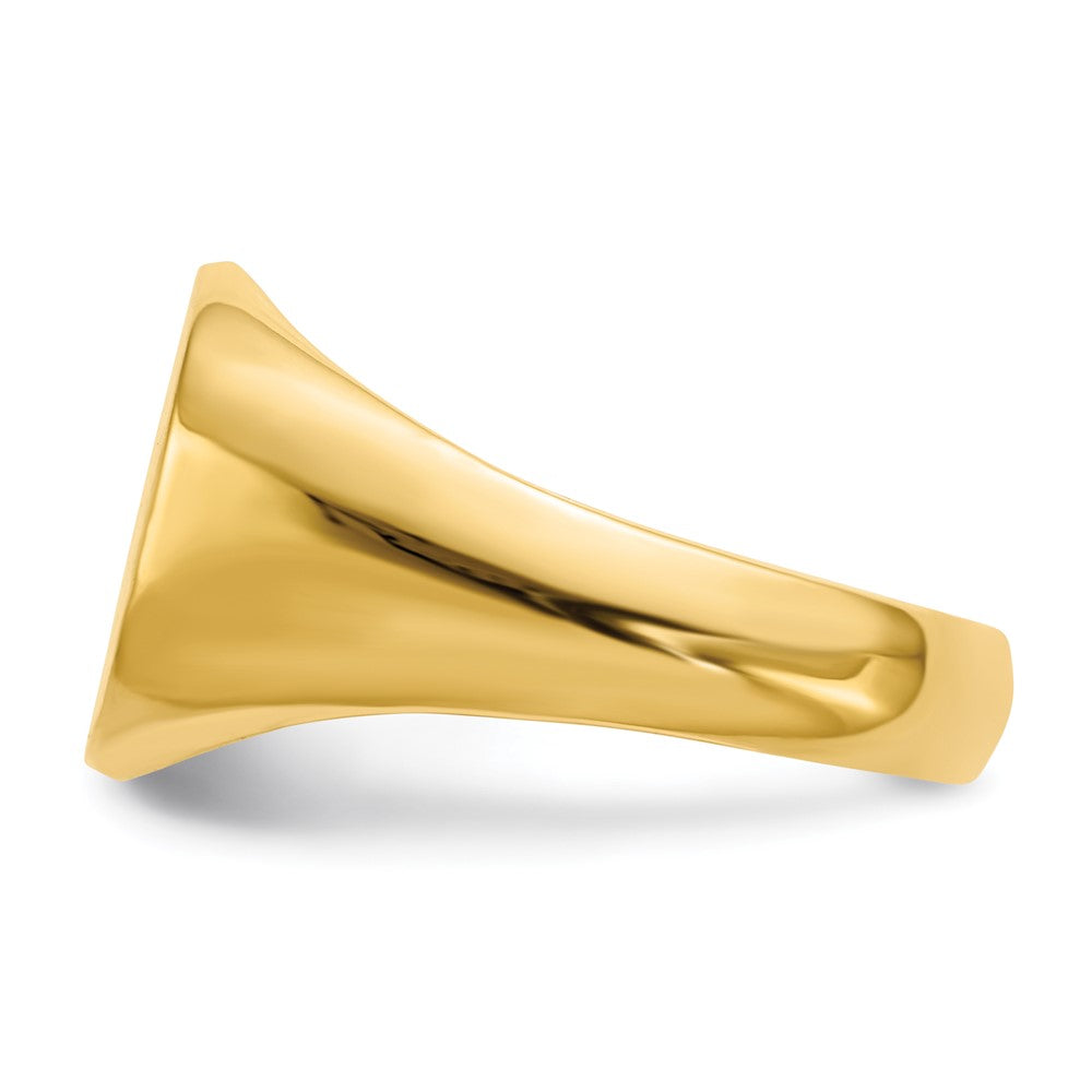 10K Gelbgold Herren-Siegelring mit offener Rückseite, 12,0 x 13,5 mm