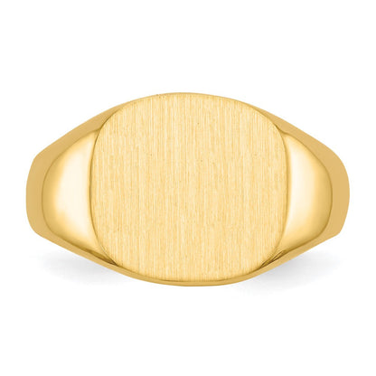 10K Gelbgold Herren-Siegelring mit offener Rückseite, 12,0 x 13,5 mm