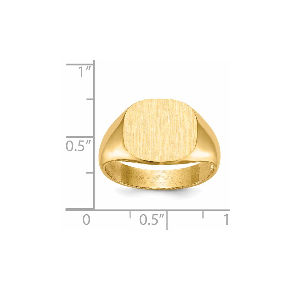 14K Gelbgold 12,0x13,5mm Herren-Siegelring mit offener Fassung