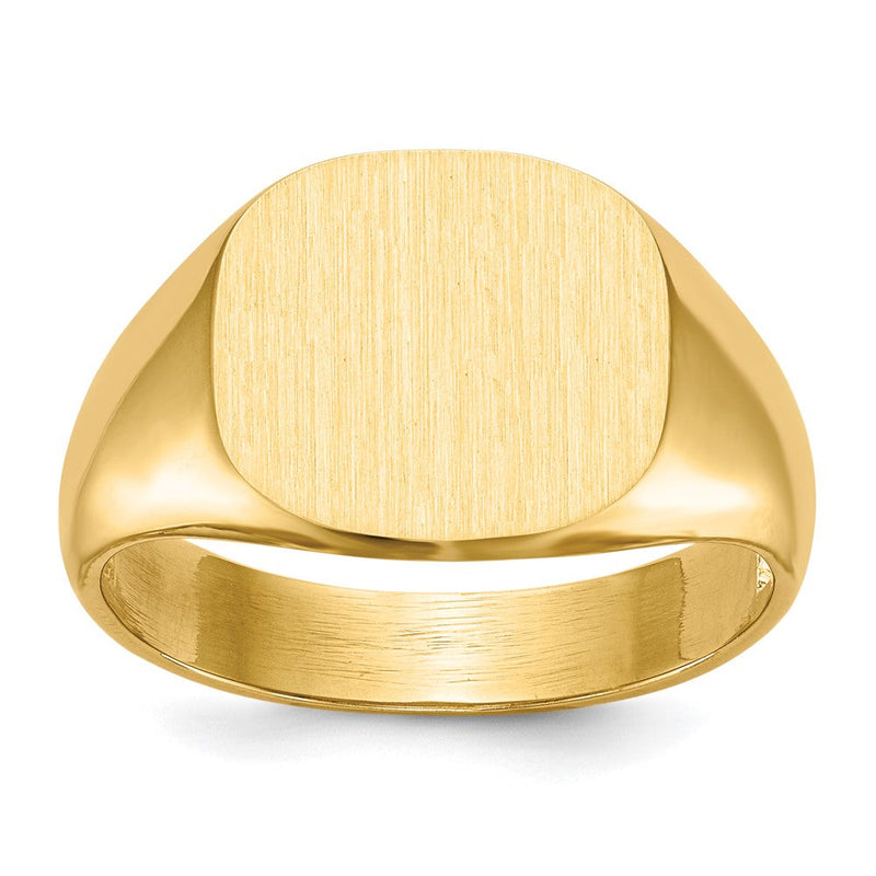 14K Gelbgold 12,0x13,5mm Herren-Siegelring mit offener Fassung